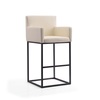 Manhattan Comfort Ambassador Barstool in Cream and Black (Set of 2) 2-BS017-CR